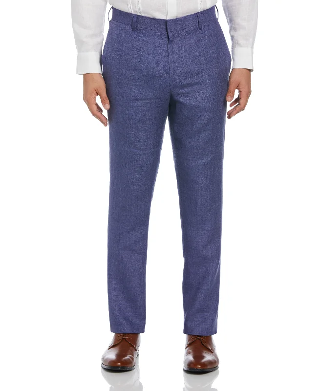 Delave Linen Flat Front Pant Trendy Wide-Leg Pants