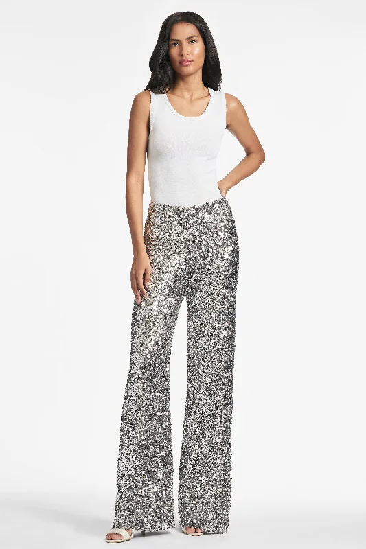 Alli Pant - Silver Sequins High-Waist Yoga Pants