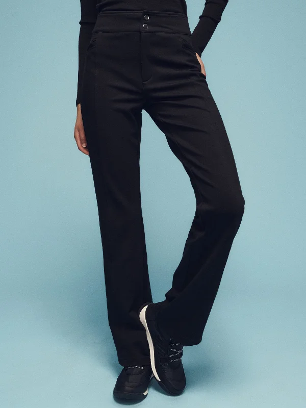 Ski Lodge Semi-high Rise Pants Black Comfortable Wide-Leg Pants