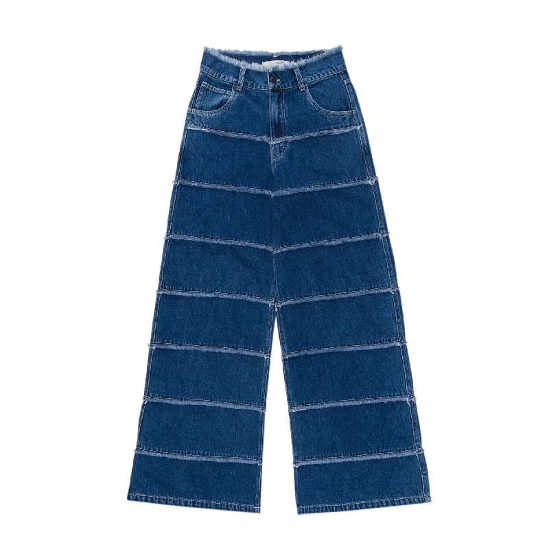 Honor The Gift Womens Wide Leg Panel Denim Pant Trendy Palazzo Pants