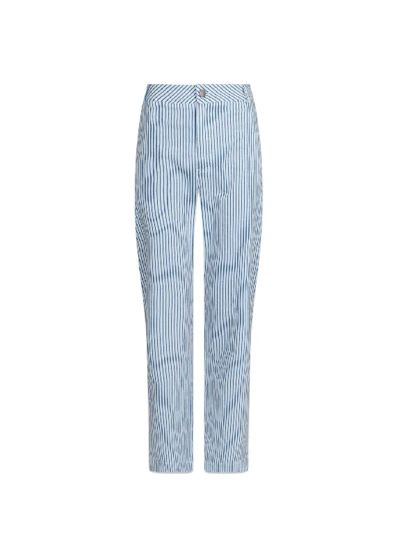 Zuzan Big Stripe pants - Light Blue Comfy Cargo Trousers