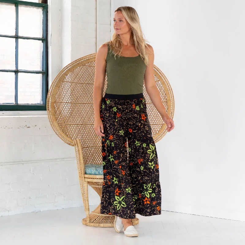 Floral Boho Bell Bottom Pants Stretch Fit Pants