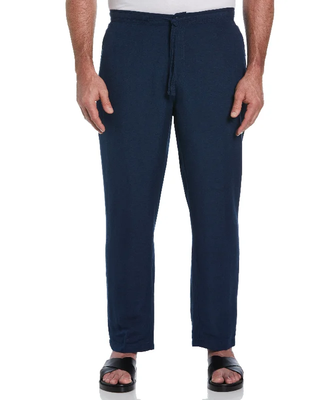 Big And Tall Linen Blend Core Drawstring Pant Fashionable Sporty Pants