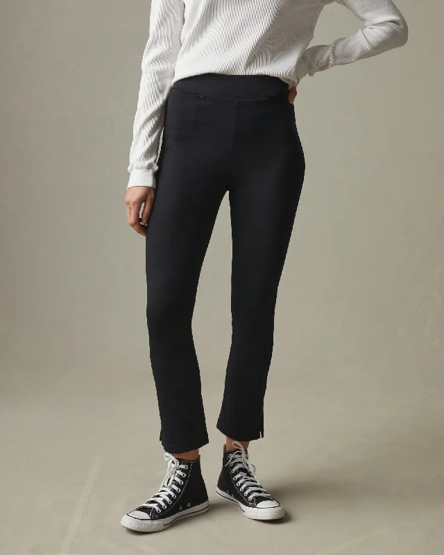Ponte Kick Flare Pant High Rise - Super Black Fashionable Button-Up Pants