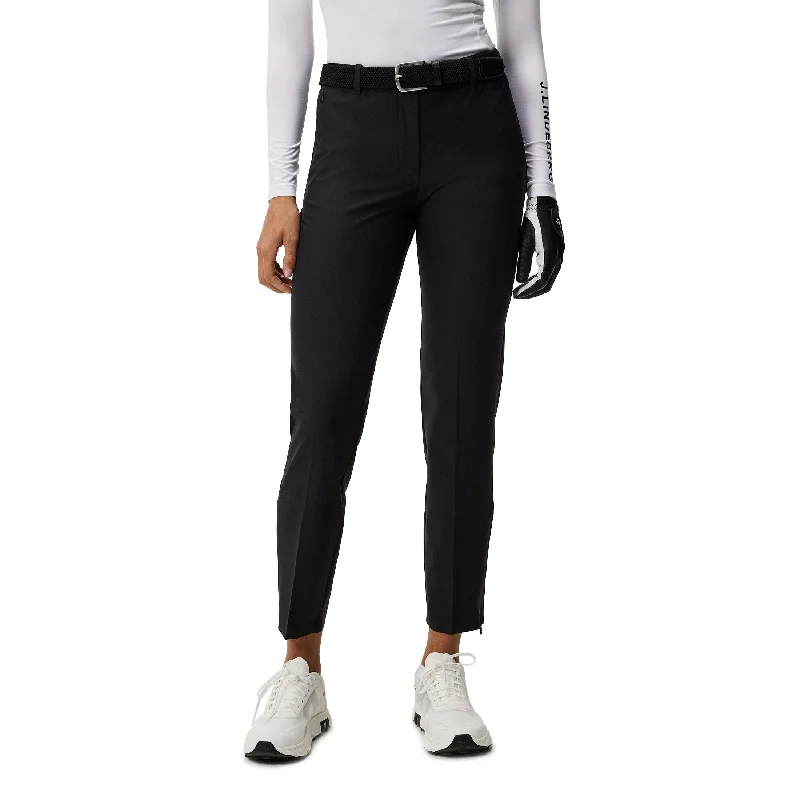 J.Lindeberg Women's Pia Golf Pants - Black Elegant High-Waist Pants