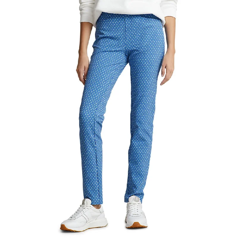 RLX Ralph Lauren Women's Printed Eagle Pants - Mini Floral Deco Blue Comfy Zip-Up Pants RLX Ralph Lauren Women's Printed Eagle Pants - Mini Floral Deco Blue Comfy Zip-Up Pants