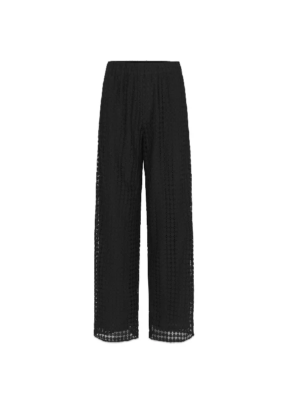 HattieMD pants - Black Relaxed High-Waist Trousers