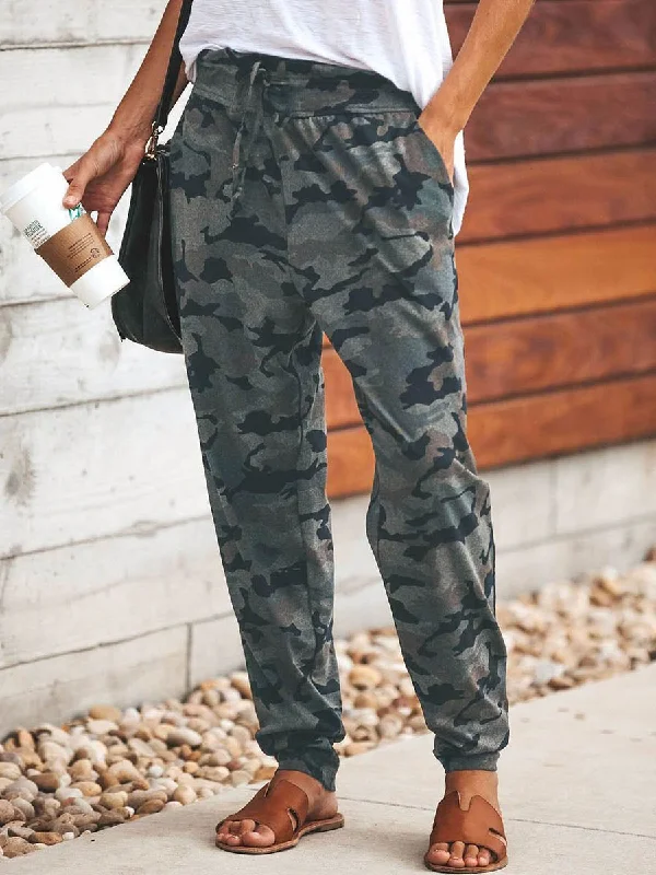 Fashion Camouflage Slim Casual Comfy Pants Casual Drawstring Pants