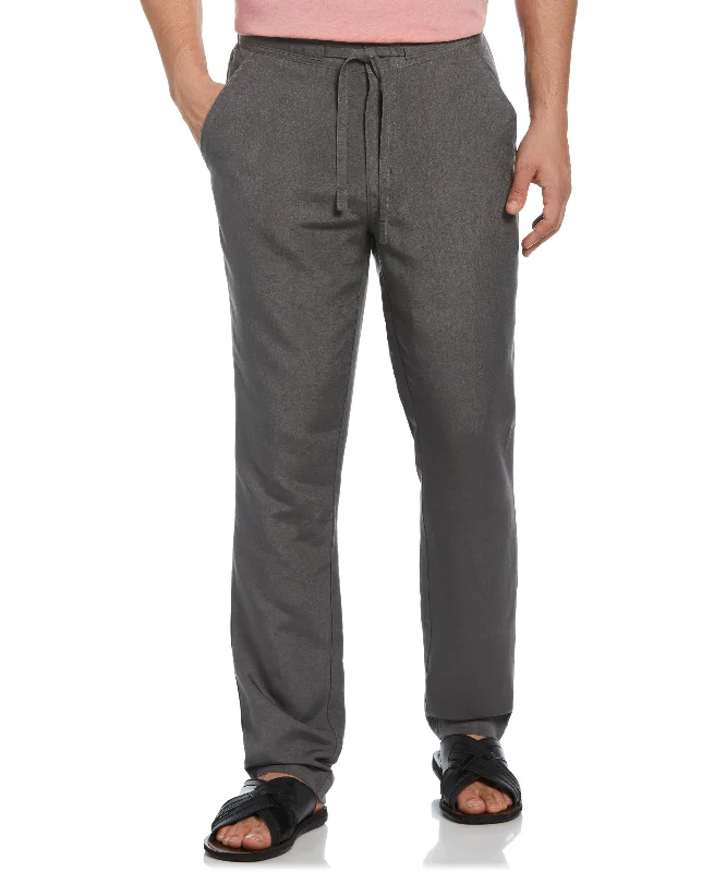 Linen-Blend Core Drawstring Pants Modern Bootcut Pants