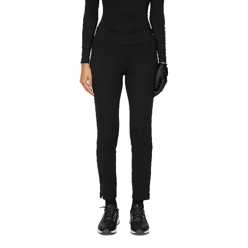 J.Lindeberg Women's Lea Pull On Golf Pants - Black Casual Drawstring Pants