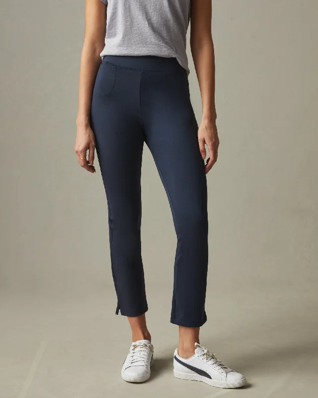 Ponte Kick Flare Pant High Rise - Heritage Navy Elegant Palazzo Trousers