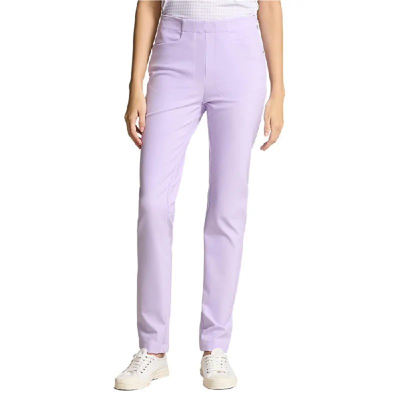 RLX Ralph Lauren Women's Eagle Golf Pants - Flower Purple Chic Wool Trousers