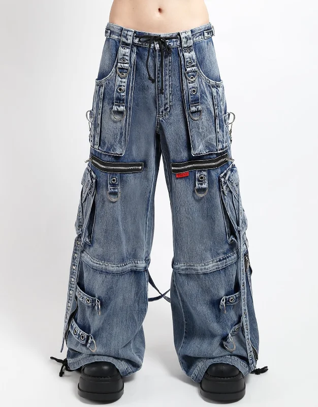 X-STRAP PANT FOG WASH INDIGO DENIM Soft Sweatpants Style