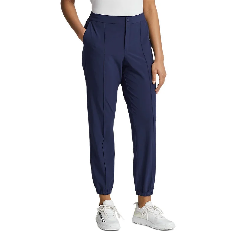 RLX Ralph Lauren Women's 4-Way Stretch Cuffed Golf Pants - French Navy High-Waist Trousers RLX Ralph Lauren Women's 4-Way Stretch Cuffed Golf Pants - French Navy High-Waist Trousers