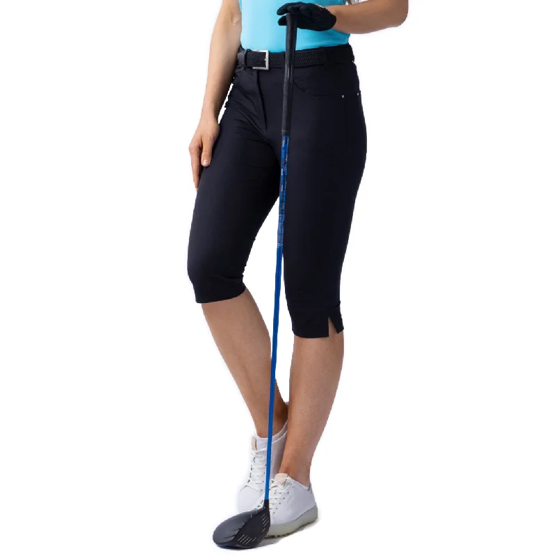 Glenmuir Women's Phoebe Lightweight Stretch Performance Golf Capri Pants - Black Formal Linen Trousers Glenmuir Women's Phoebe Lightweight Stretch Performance Golf Capri Pants - Black Formal Linen Trousers