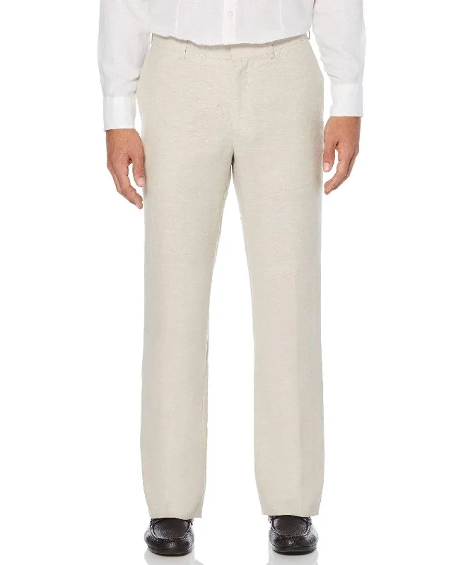 Big & Tall Linen-Blend Flat Front Pants Trendy Work Pants