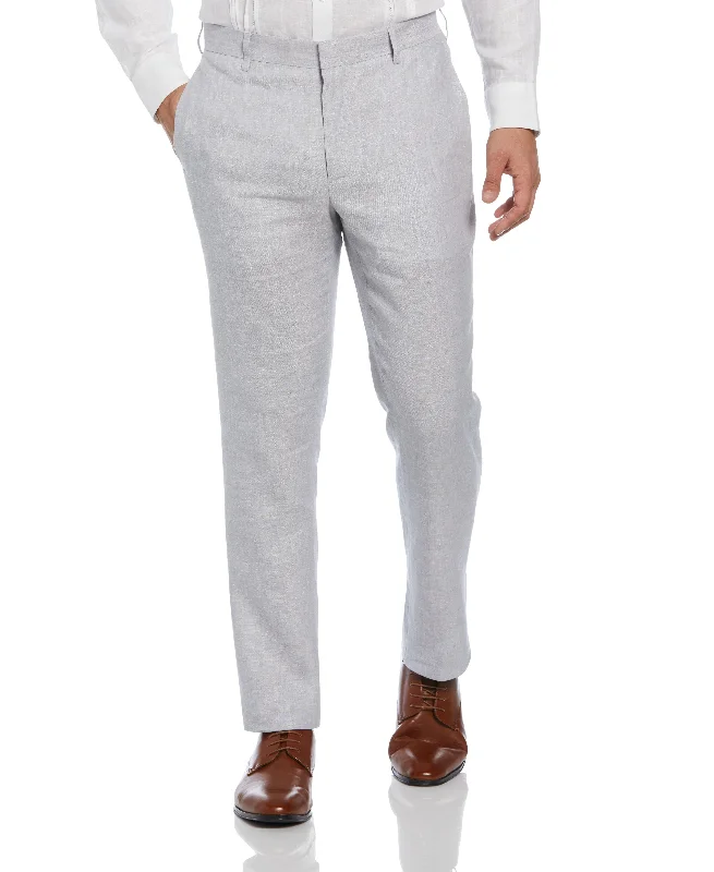 Delave Linen Flat Front Pant Formal Linen Trousers