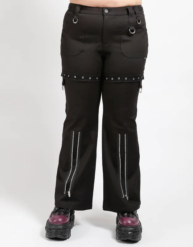 CURVE SUPER EYELET PANT BLACK Comfy Zip-Up Pants