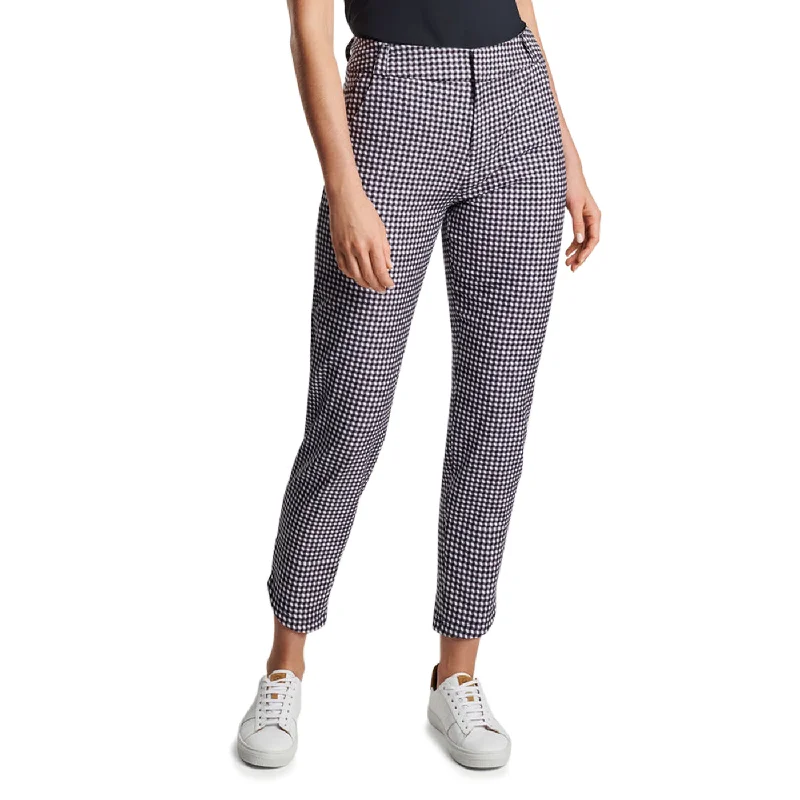 Peter Millar Women's Surge Gingham Print Performance Ankle Golf Pants - Black Classic Flared Pants Peter Millar Women's Surge Gingham Print Performance Ankle Golf Pants - Black Classic Flared Pants