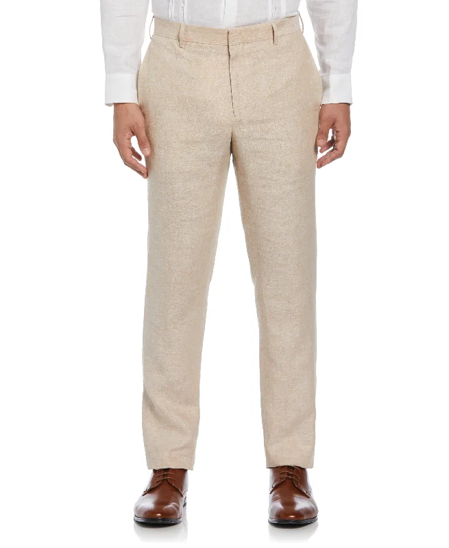 Delave Linen Flat Front Pant Chic Capri Pants
