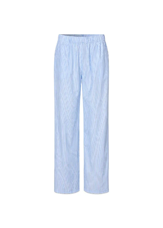 InaraMD pants - Light Blue Stripe Fashionable Button-Up Pants