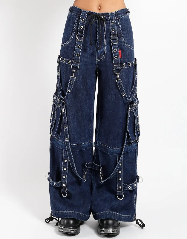 DENIM STRAP PANT INDIGO Classic Bootcut Trousers