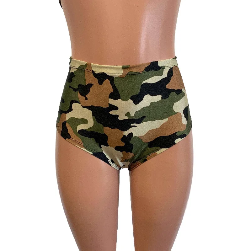 High Waist Hot Pants - Camouflage Soft Cotton Pants