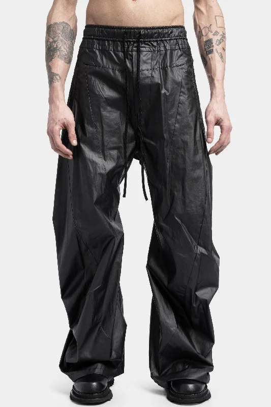 Oversized Laminated Pants Chic Wool Trousers