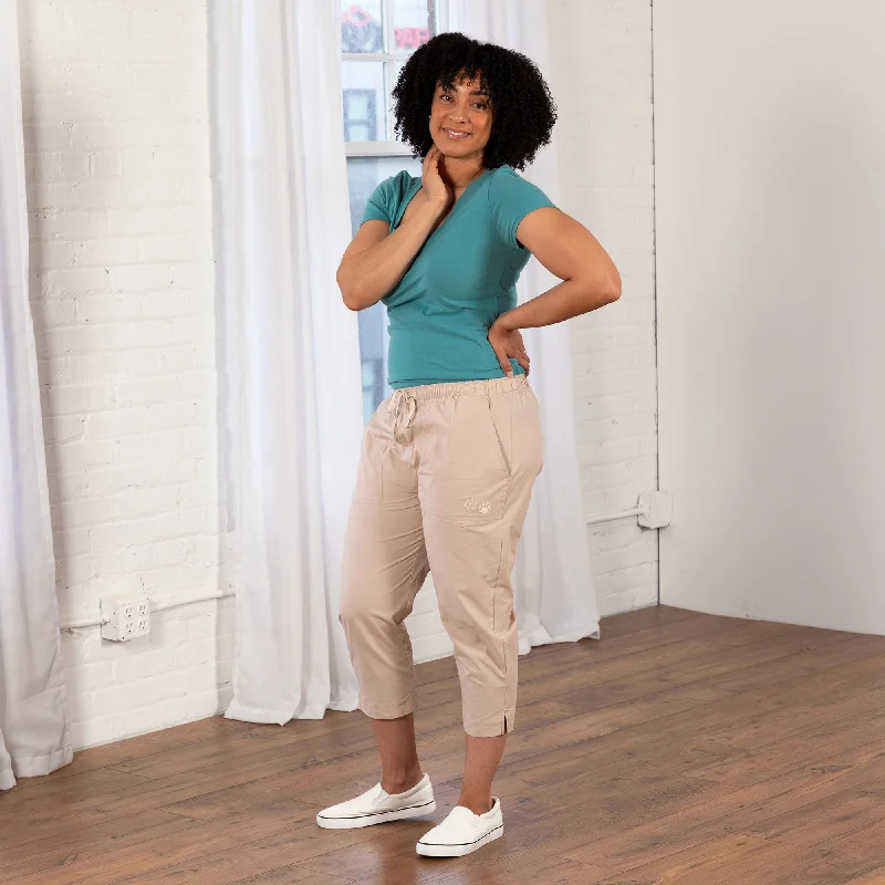 Paw Print Cotton Capri Pants Soft Wool Pants