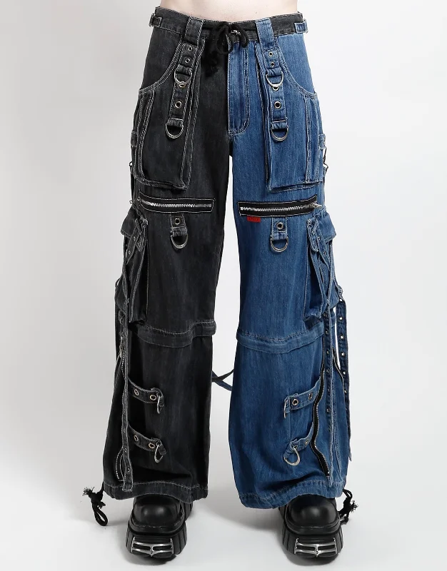 X-STRAP PANT SPLIT DENIM Comfy Cargo Trousers