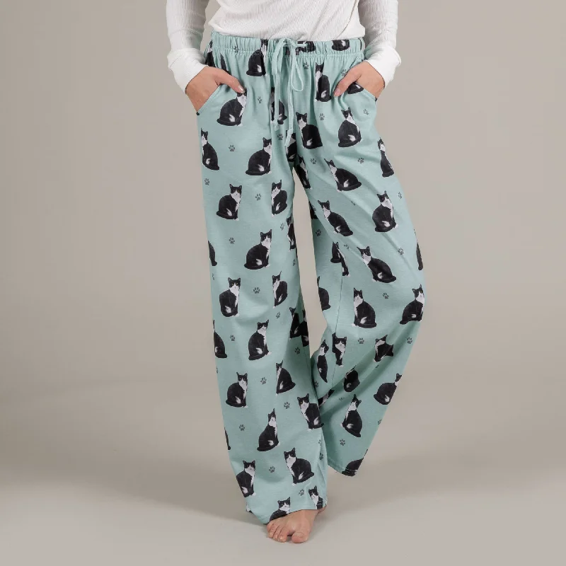 Cute Cat Lounge Pants Comfy Zip-Up Pants