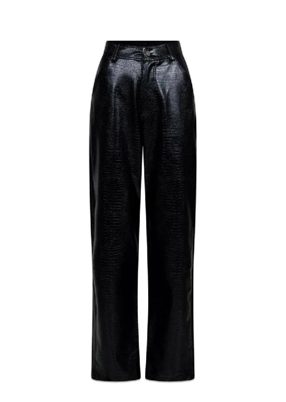 Jennifer Croc Pants - Black Elegant Trouser Pants