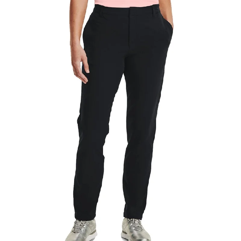 Under Armour Women's Links Golf Pants - Black/Metallic Silver Warm Wool Trousers