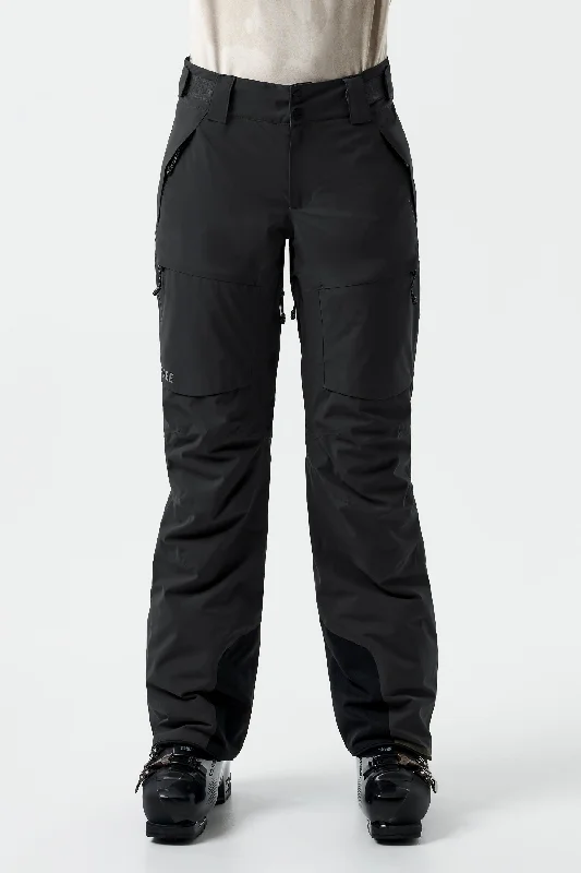 Clara Insulated Pant-Black Casual Plaid Pants
