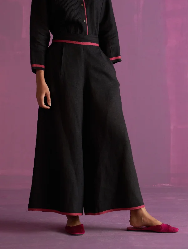 Inga Linen Pant - Black Cozy Lounge Pants