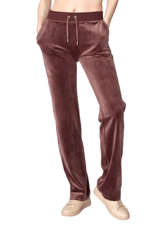 Del Ray Diamante Track Pant - Bitter Chocolate Lightweight Linen Pants