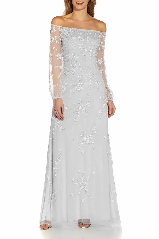 A-Line Maxi Beaded Mesh Mother Dress CM0209