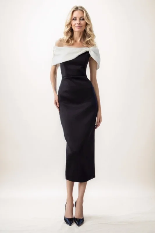 Sheath Midi Elastic Cloth Mother Of The Bride Dress CM0292