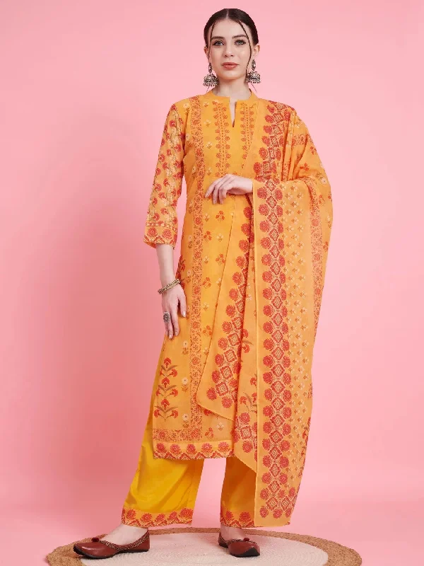 [ Ready SG Stock ] Yellow Georgette Straight cut 3 Pcs Punjabi Suit with Dupatta [ Indian Dresses ]