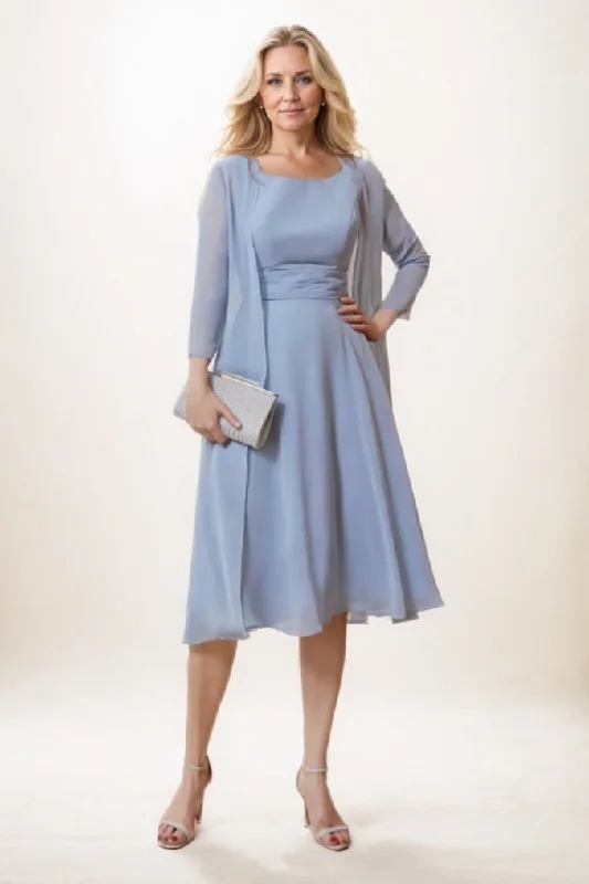 A-Line Midi Chiffon Mother Of The Bride Dress CM0291