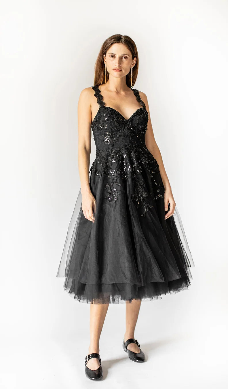 Midnight Waltz Tulle Dress - Black