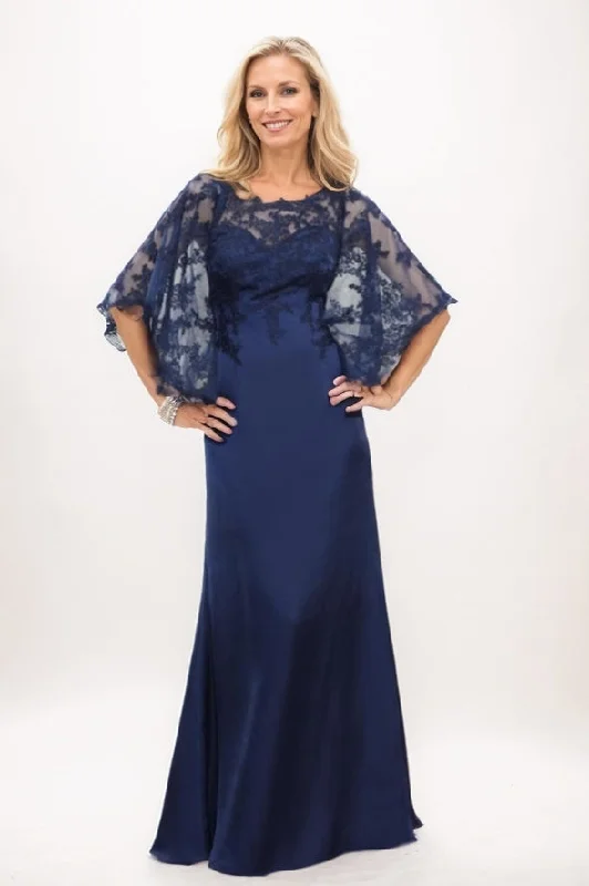 A-Line Maxi Satin Faced Chiffon Mother Of The Bride Dress CM0320