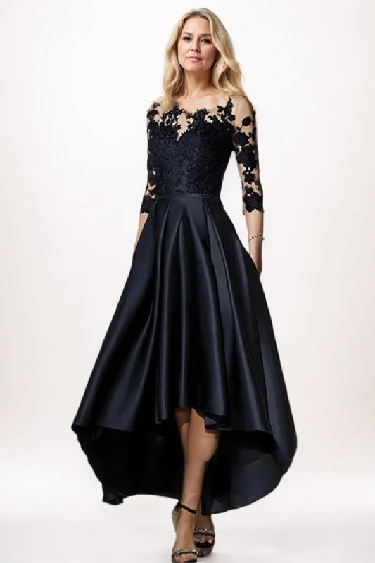 A-Line High-Low Satin Mother Dress CM0244