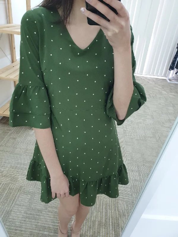 Polkadot Peplum Sleeve Dress