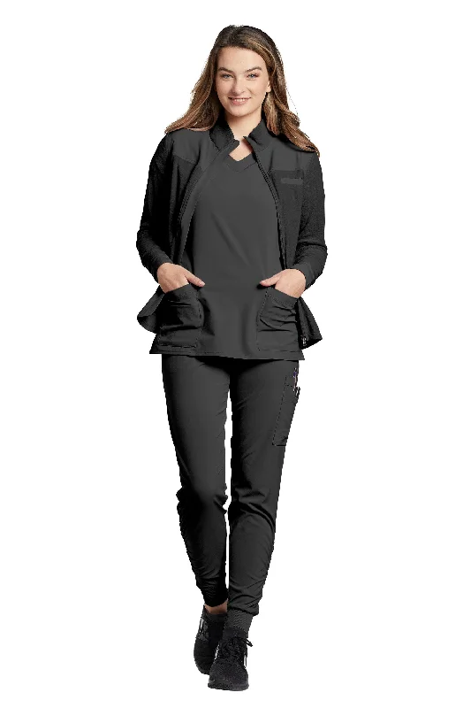 456 Mixed Media Shacket Smart Casual Blouse