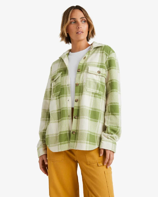 A/Div Forge Fleece Flannel Shacket - Green Eyes Office-Ready Blouse
