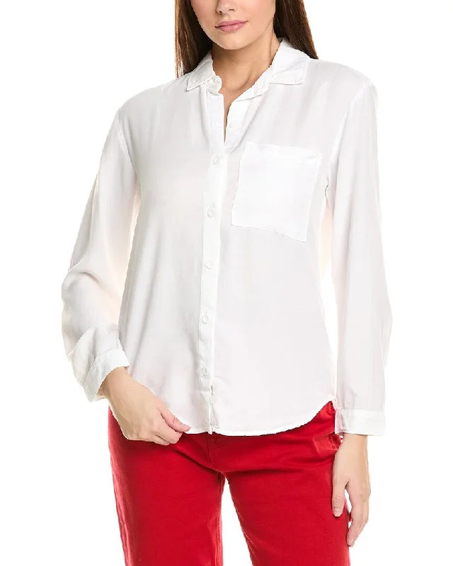 Bella Dahl Pocket Oversized Shacket Lightweight Linen Blouse