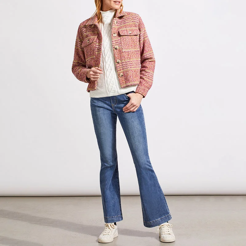 Crop Rose Shacket Collared Satin Blouse