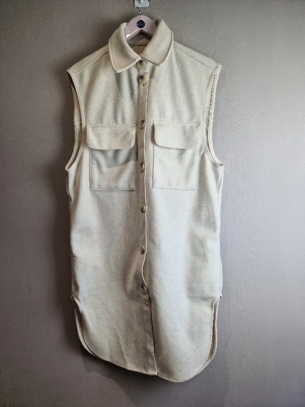 H&M cream longline sleeveless shacket - size XS ( oversized ) Embellished Collar Blouse H&M cream longline sleeveless shacket - size XS ( oversized ) Embellished Collar Blouse