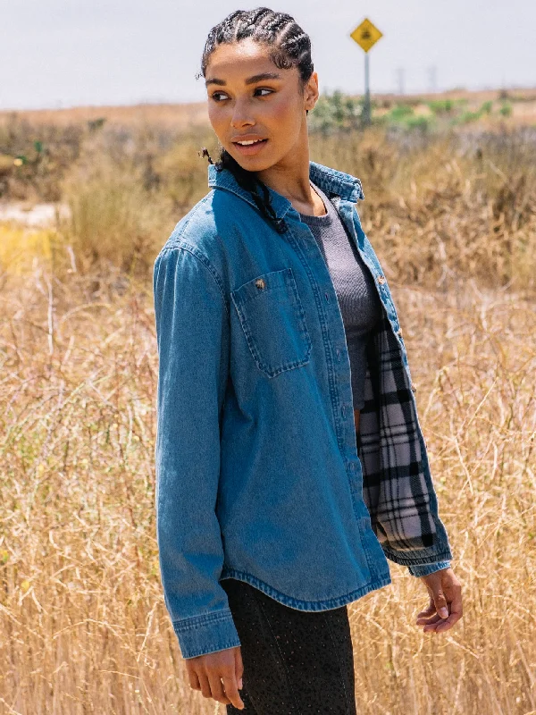 Layer Me Shacket - Lavender Embellished Collar Blouse